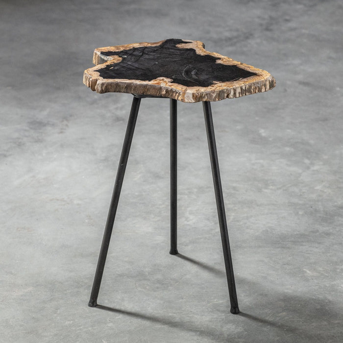 Uttermost Mircea Petrified Wood Accent Table 25461