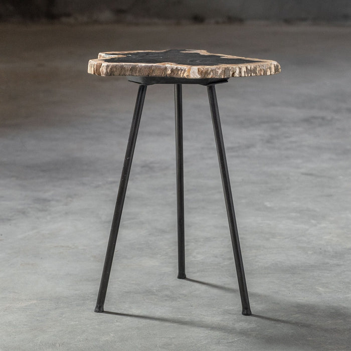 Uttermost Mircea Petrified Wood Accent Table 25461