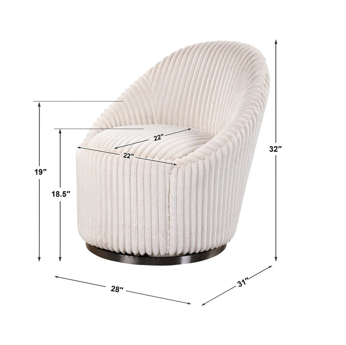 Uttermost Crue White Swivel Chair 23578