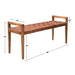 Uttermost Plait Woven Leather Bench 25474