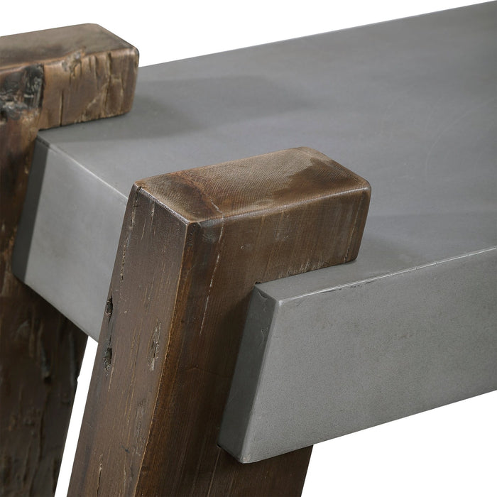 Uttermost Lavin Industrial Concrete Bench 24991