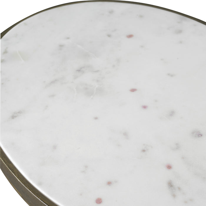 Uttermost Jessenia White Marble Accent Table 25135