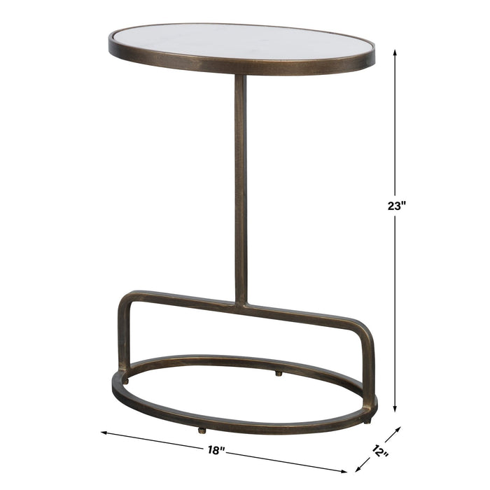 Uttermost Jessenia White Marble Accent Table 25135