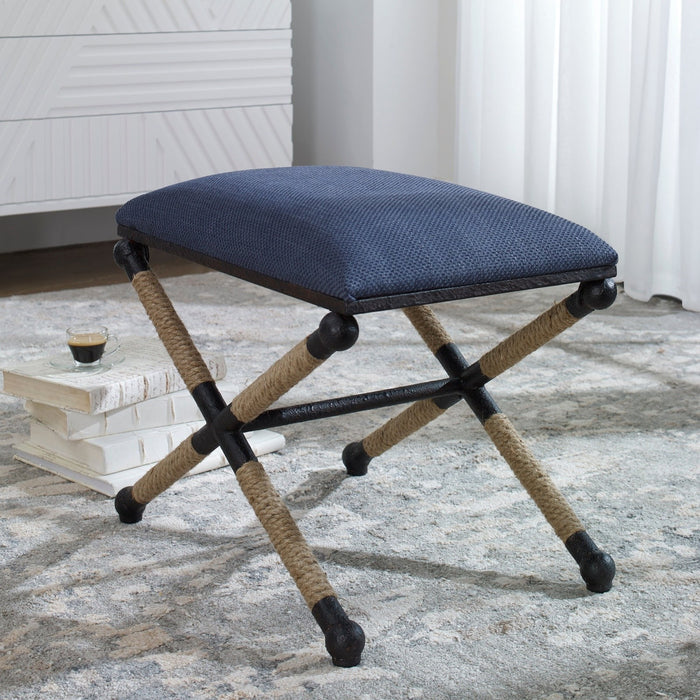 Uttermost Firth Small Navy Fabric Bench 23598