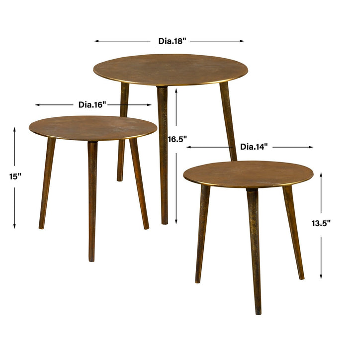 Uttermost Kasai Gold Coffee Tables, S/3 25148