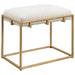 Uttermost Paradox Small Gold & White Shearling Bench 23663