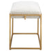 Uttermost Paradox Small Gold & White Shearling Bench 23663