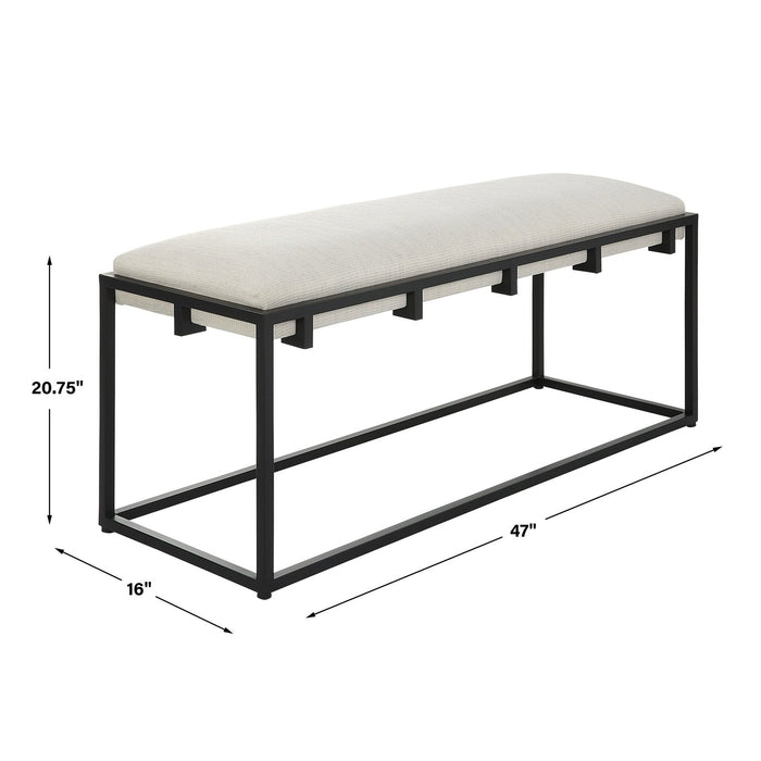 Uttermost Paradox Iron & Fabric Bench 23674