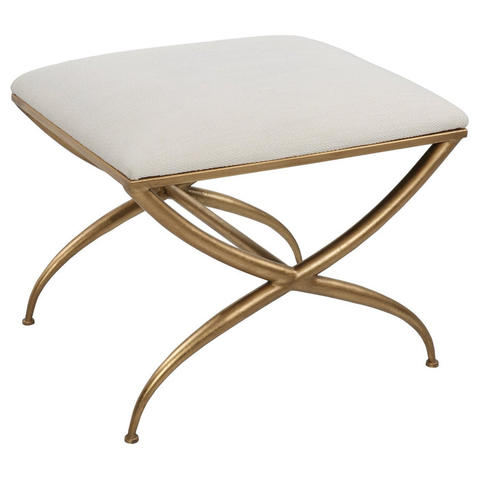 Uttermost Crossing Small White Bench 23677