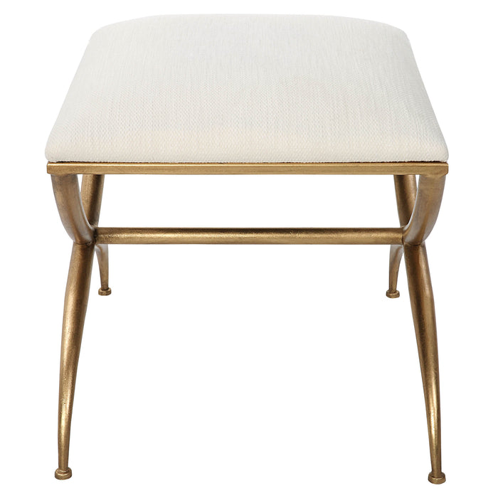 Uttermost Crossing Small White Bench 23677