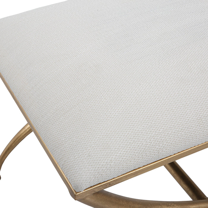 Uttermost Crossing Small White Bench 23677