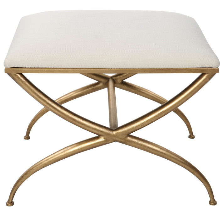 Uttermost Crossing Small White Bench 23677