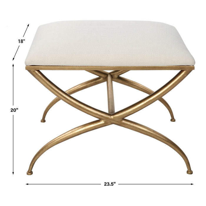 Uttermost Crossing Small White Bench 23677