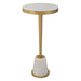 Uttermost Edifice White Marble Drink Table 25177