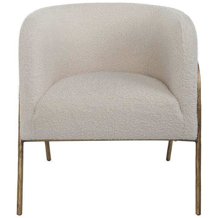 Uttermost Jacobsen Off White Shearling Accent Chair 23686