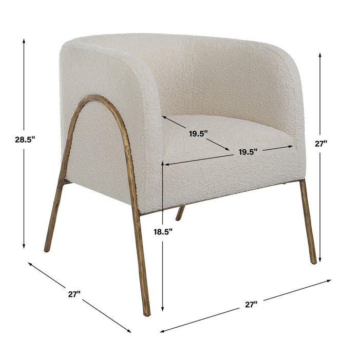 Uttermost Jacobsen Off White Shearling Accent Chair 23686