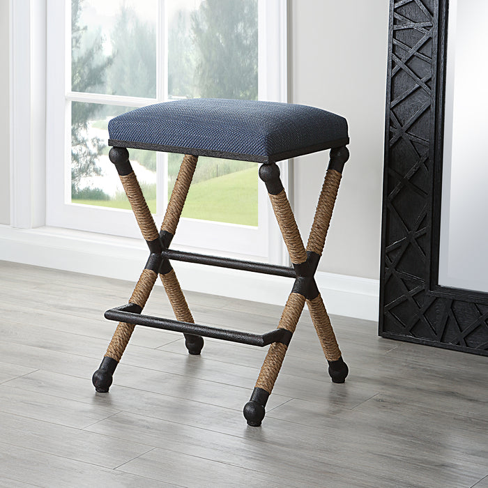 Uttermost Firth Rustic Navy Counter Stool 23710