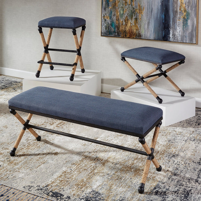 Uttermost Firth Rustic Navy Bench 23713