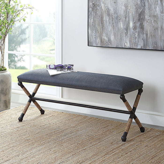 Uttermost Firth Rustic Navy Bench 23713