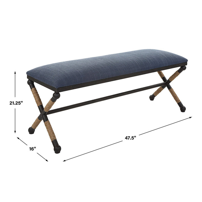 Uttermost Firth Rustic Navy Bench 23713