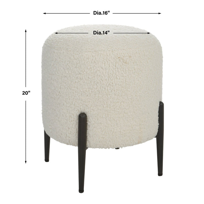 Uttermost Arles White Shearling Ottoman 23715