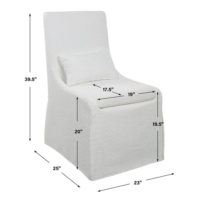 Uttermost Coley White Armless Chair 23728