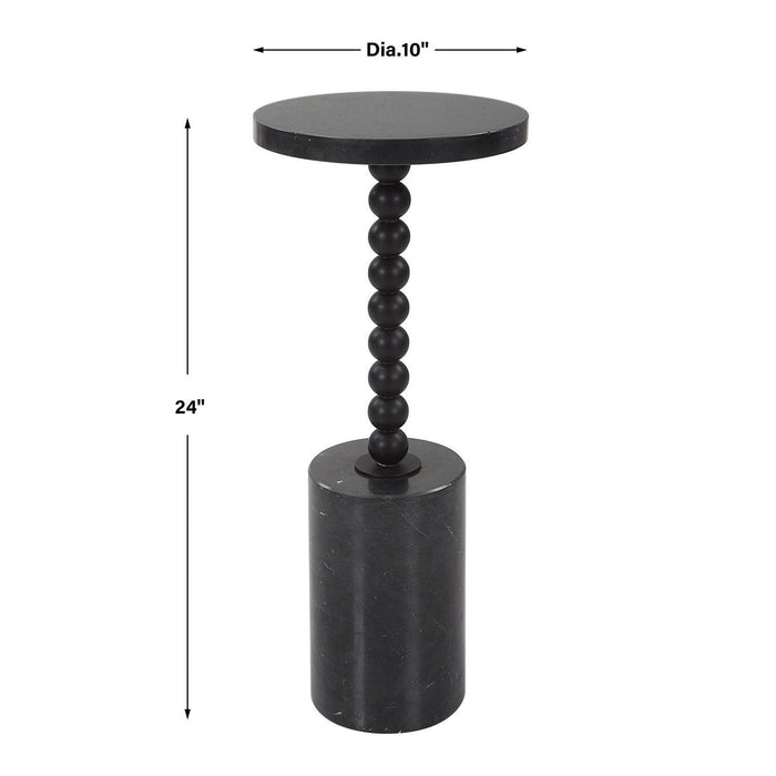Uttermost Bead Black Marble Drink Table 25238