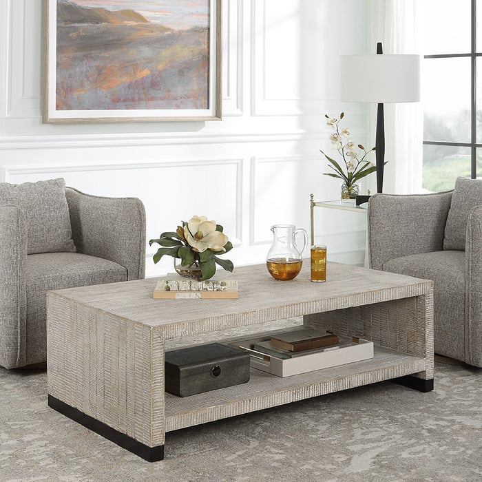 Uttermost Bosk White Washed Coffee Table 25285