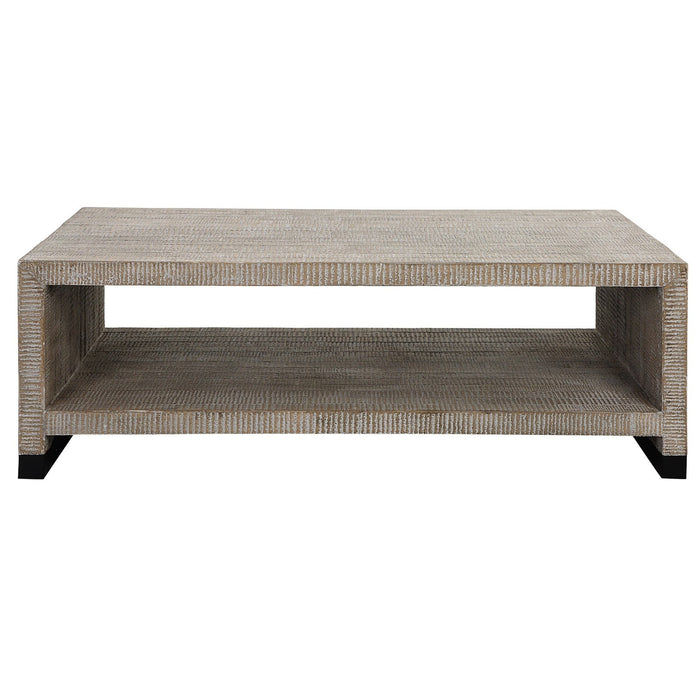 Uttermost Bosk White Washed Coffee Table 25285