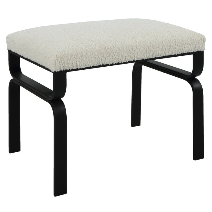 Uttermost Diverge White Shearling Small Bench 23749