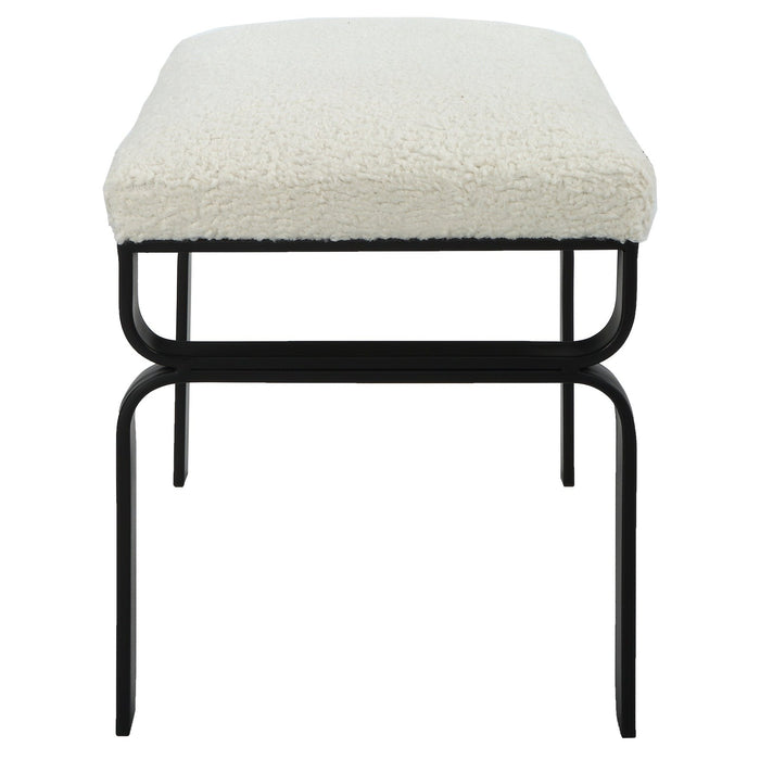 Uttermost Diverge White Shearling Small Bench 23749