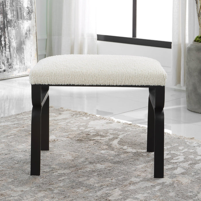 Uttermost Diverge White Shearling Small Bench 23749