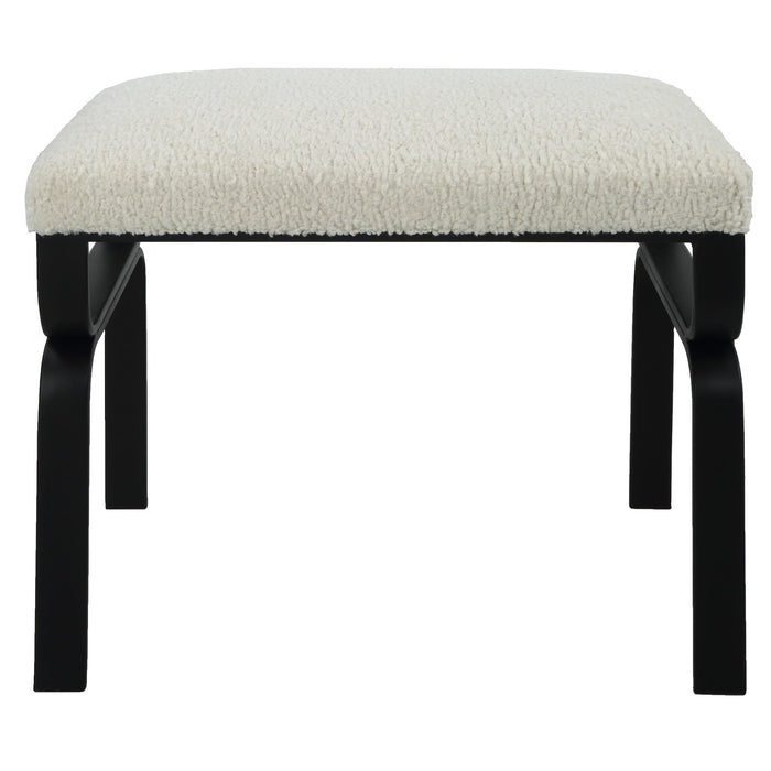 Uttermost Diverge White Shearling Small Bench 23749