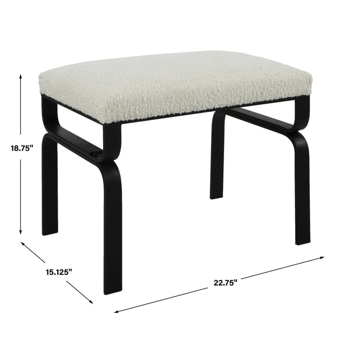 Uttermost Diverge White Shearling Small Bench 23749