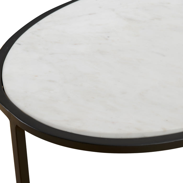Uttermost Twofold White Marble Accent Table 25749