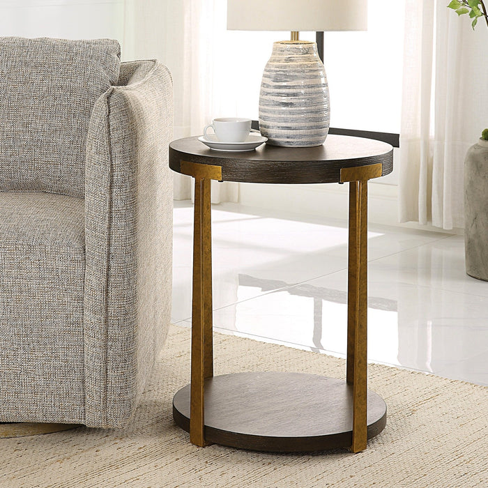 Uttermost Palisade Round Wood Side Table 25554
