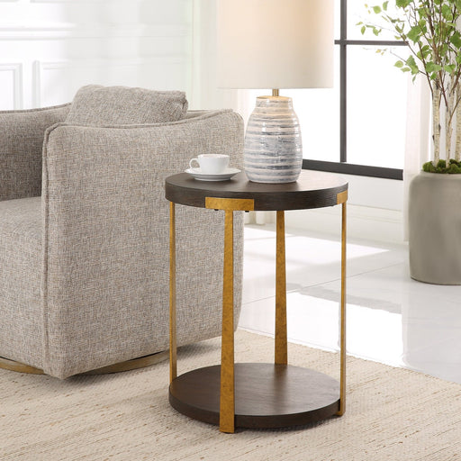 Uttermost Palisade Round Wood Side Table 25554