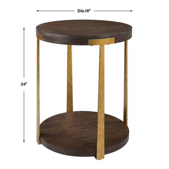 Uttermost Palisade Round Wood Side Table 25554