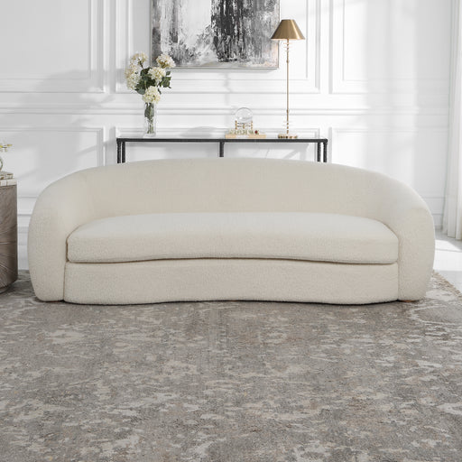 Uttermost Capra Art Deco White Sofa 23746