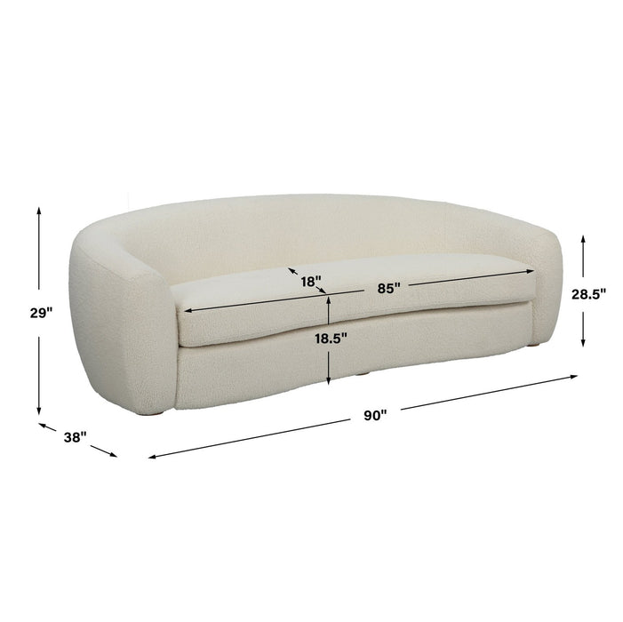 Uttermost Capra Art Deco White Sofa 23746
