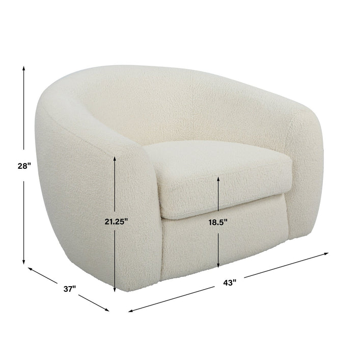 Uttermost Capra Art Deco White Swivel Chair 23747