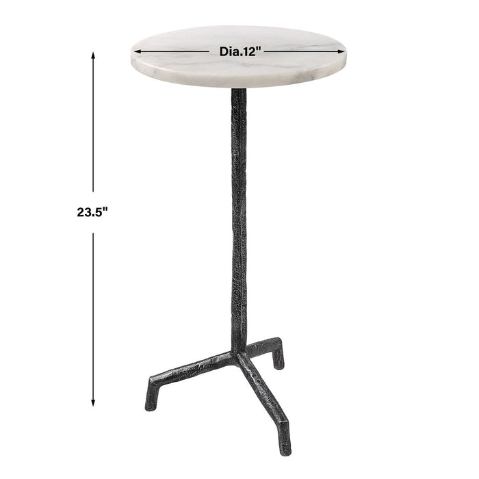 Uttermost Puritan White Marble Drink Table 22897