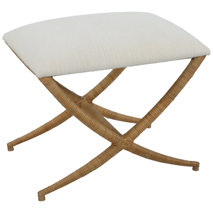 Uttermost Expedition White Fabric Small Bench 23751