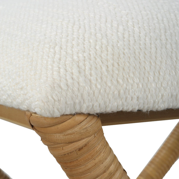 Uttermost Expedition White Fabric Small Bench 23751
