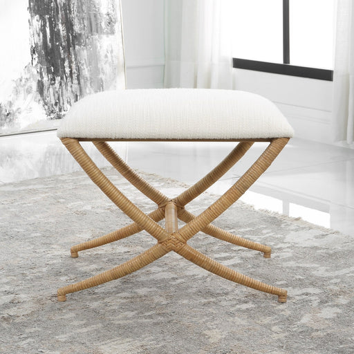 Uttermost Expedition White Fabric Small Bench 23751