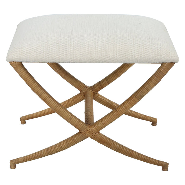 Uttermost Expedition White Fabric Small Bench 23751