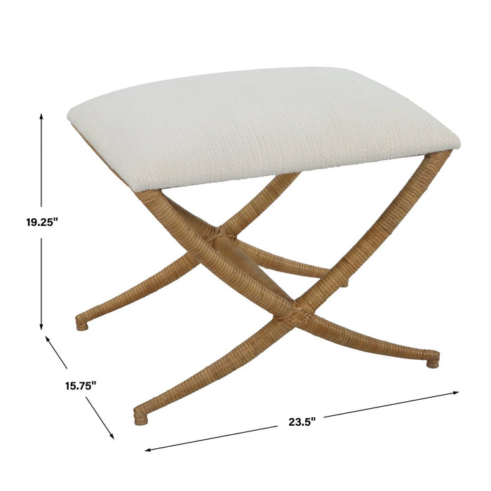Uttermost Expedition White Fabric Small Bench 23751