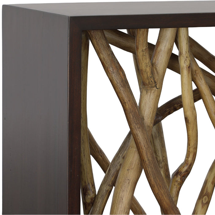 Uttermost Teak Maze Console Table 22901