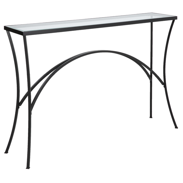 Uttermost Alayna Black Metal & Glass Console Table 22910