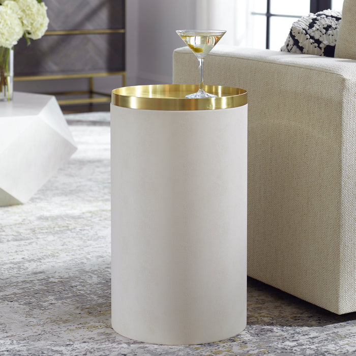 Uttermost Circuit Brass & White Accent Table 22991